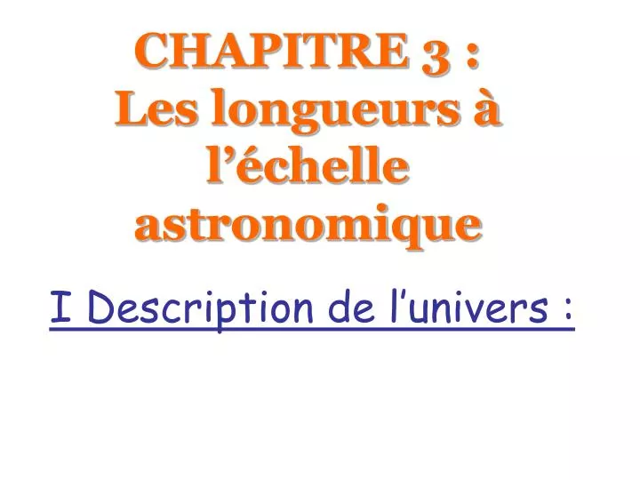 chapitre 3 les longueurs l chelle astronomique