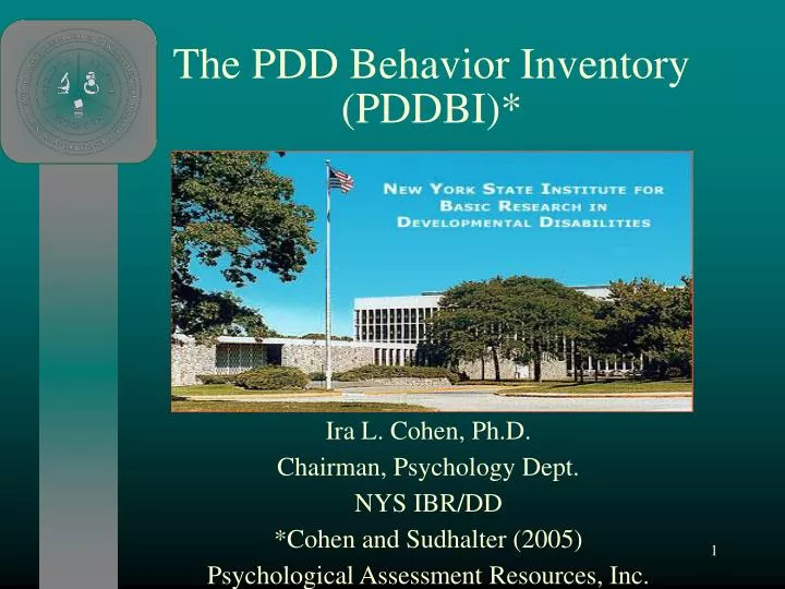 the pdd behavior inventory pddbi