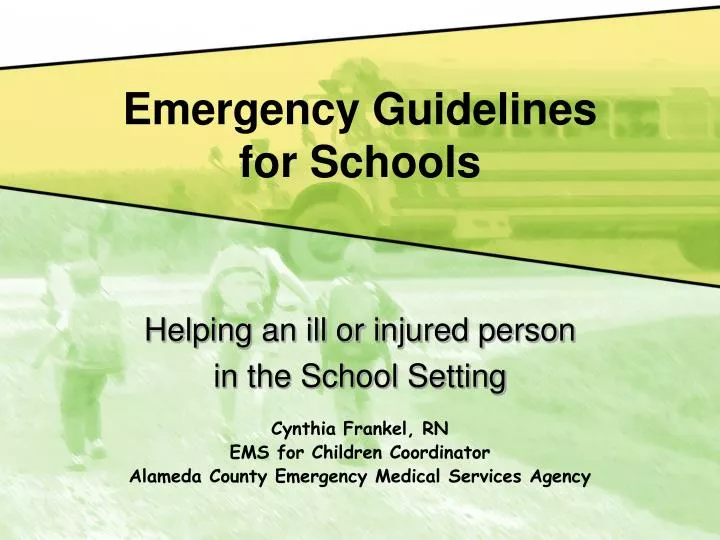 emergency guidelines for schools