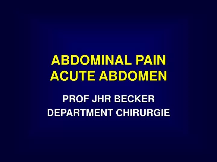 abdominal pain acute abdomen