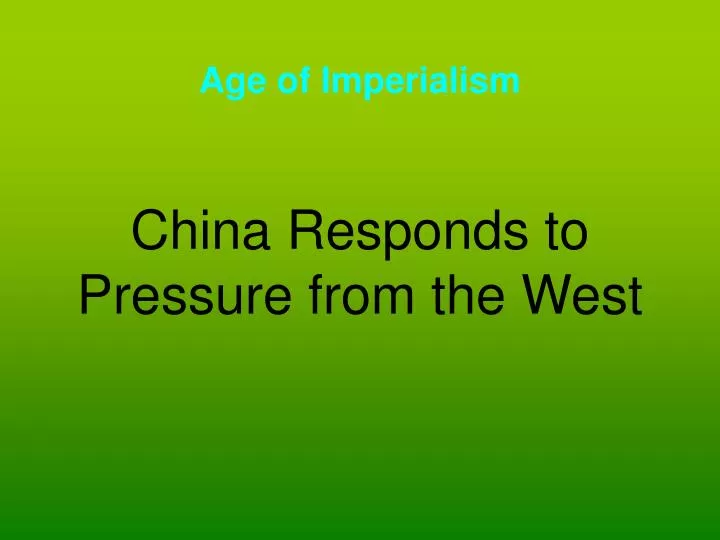 china responds to pressure from the west