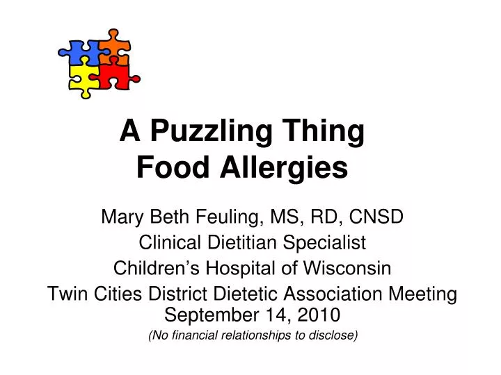 a puzzling thing food allergies