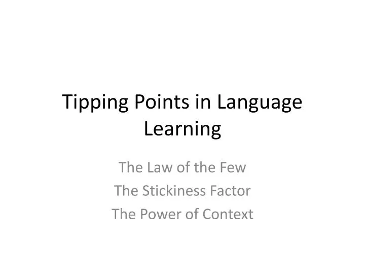 tipping points in language learning