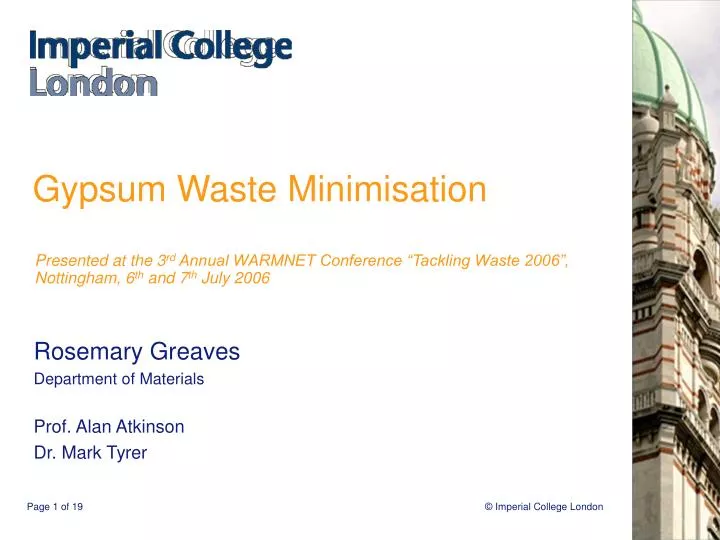 gypsum waste minimisation