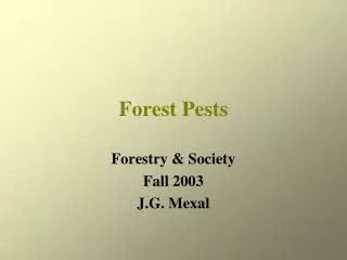 Forest Pests