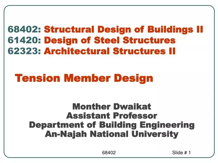 monther dwaikat assistant professor department of building engineering an najah national university