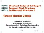 68402: Structural Design of Buildings II 61420: Design of Steel Structures 62323: Architectural Structures II