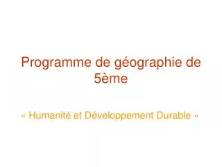programme de g ographie de 5 me
