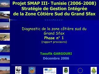 Diagnostic de la zone côtière sud du Grand Sfax Phase n° 1 (rapport provisoire)