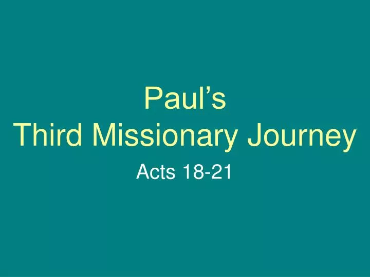 paul s third missionary journey