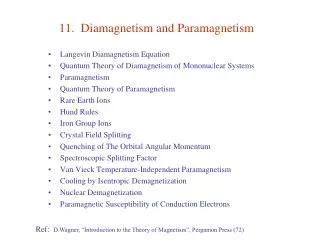 11. Diamagnetism and Paramagnetism