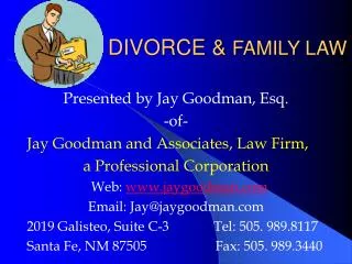 DIVORCE &amp; FAMILY LAW
