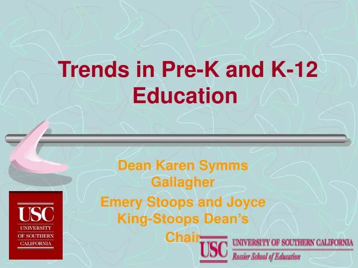 trends in pre k and k 12 education