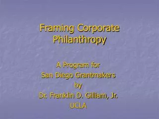 Framing Corporate Philanthropy