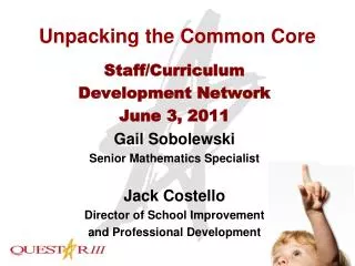 Unpacking the Common Core