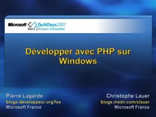 d velopper avec php sur windows