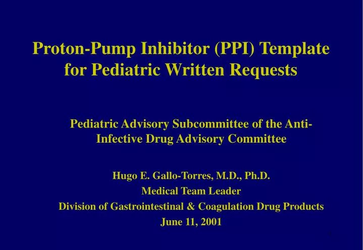 proton pump inhibitor ppi template for pediatric written requests