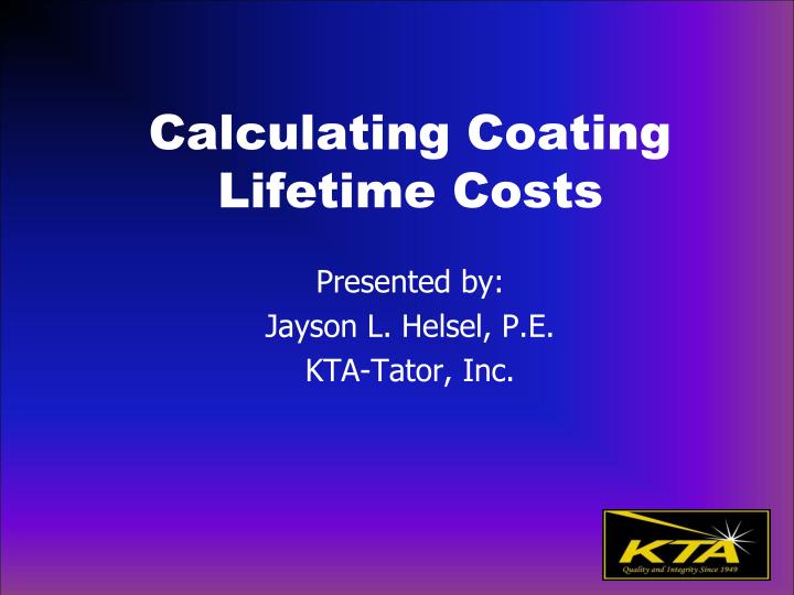 calculating coating lifetime costs