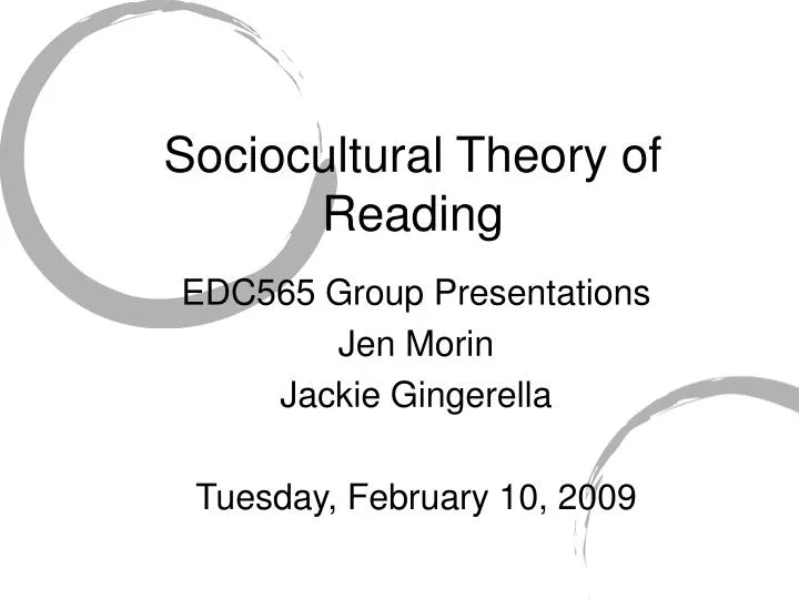 sociocultural theory of reading
