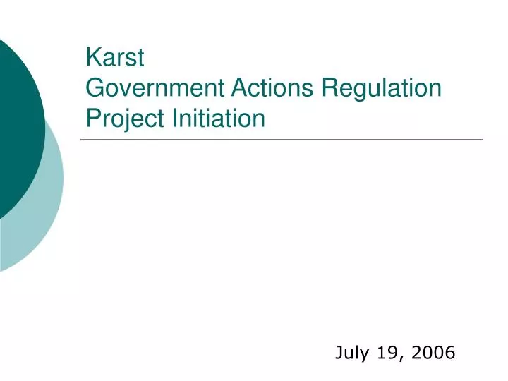 karst government actions regulation project initiation