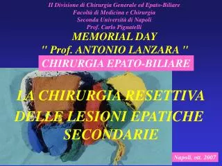 MEMORIAL DAY &quot; Prof. ANTONIO LANZARA &quot;