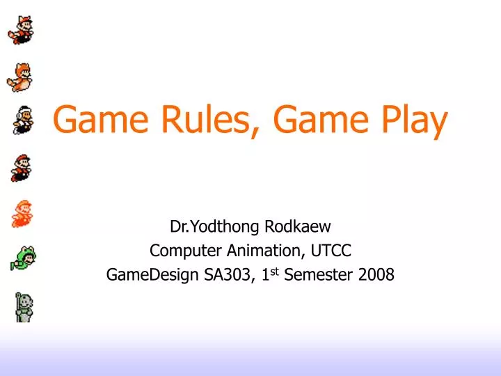 game rules game play