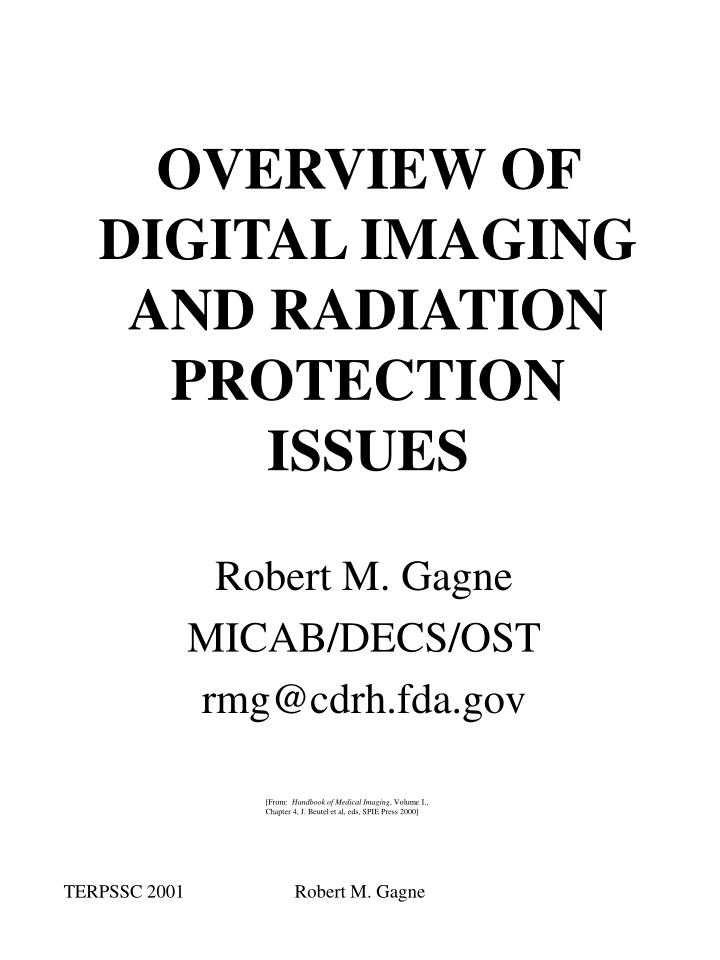 overview of digital imaging and radiation protection issues