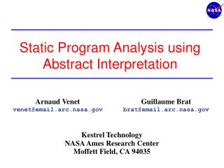 Static Program Analysis using Abstract Interpretation