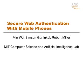 Secure Web Authentication With Mobile Phones