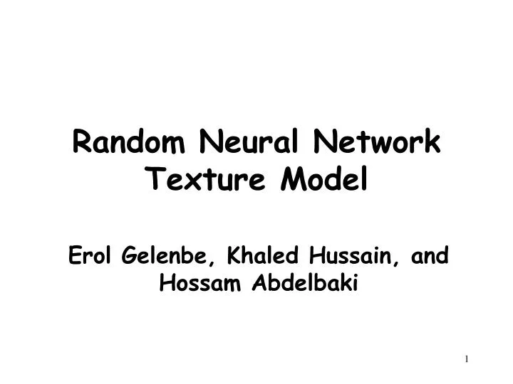 random neural network texture model