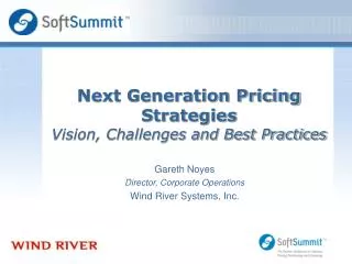 Next Generation Pricing Strategies Vision, Challenges and Best Practices