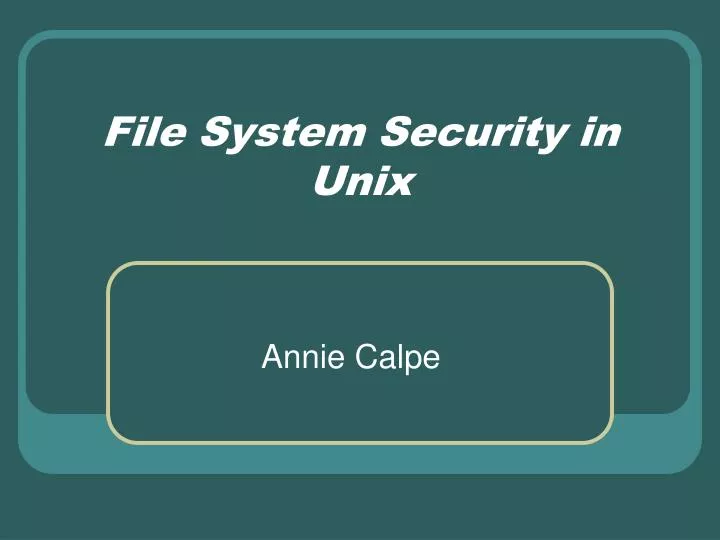 file system security in unix