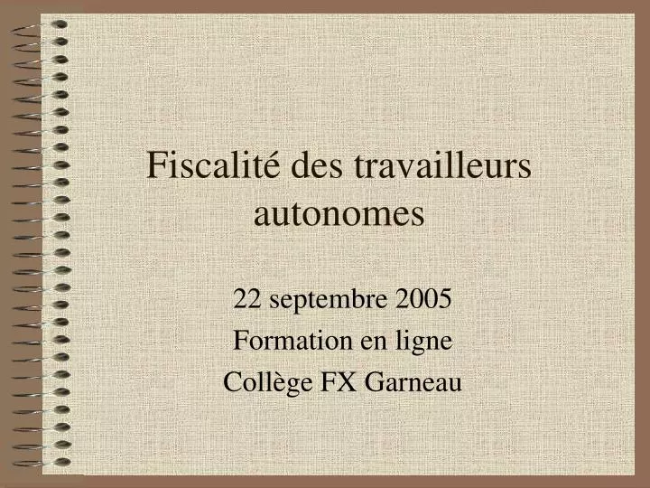 fiscalit des travailleurs autonomes