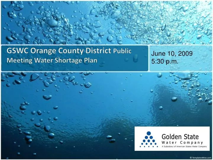 gswc orange county district public meeting water shortage plan