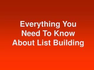 List Building Basics Guide