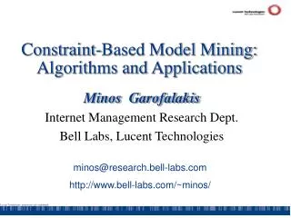 Constraint-Based Model Mining: Algorithms and Applications