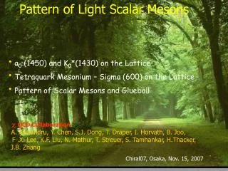 Pattern of Light Scalar Mesons