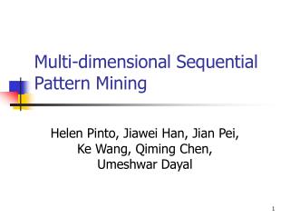 Multi-dimensional Sequential Pattern Mining
