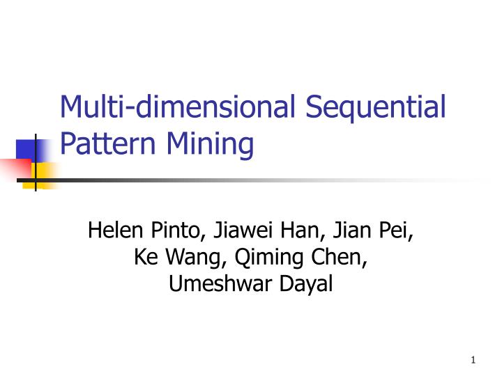 multi dimensional sequential pattern mining