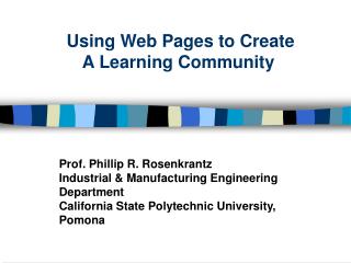 Using Web Pages to Create A Learning Community