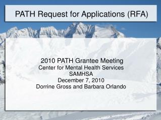 PATH Request for Applications (RFA)