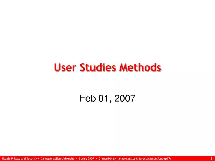 user studies methods