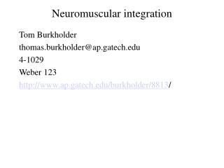 Neuromuscular integration