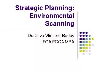 Strategic Planning: Environmental Scanning