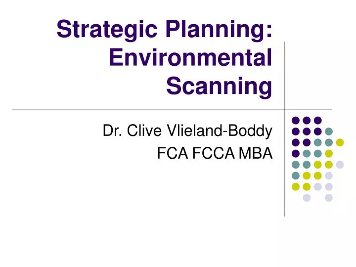 strategic planning environmental scanning