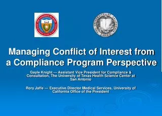 Managing Conflict of Interest from a Compliance Program Perspective