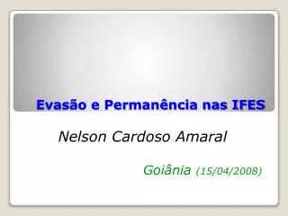 evas o e perman ncia nas ifes