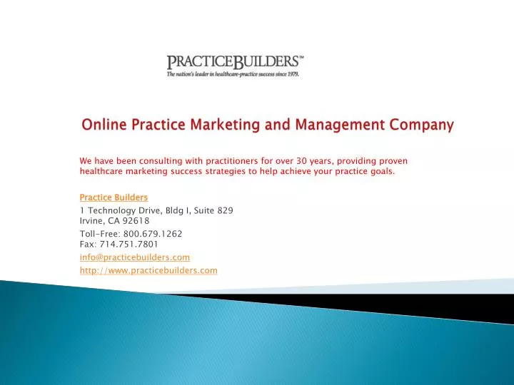 online practice marketing and management company