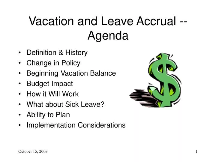 vacation and leave accrual agenda