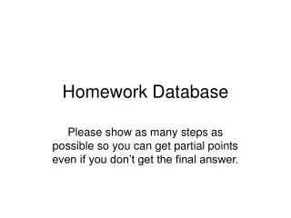 Homework Database